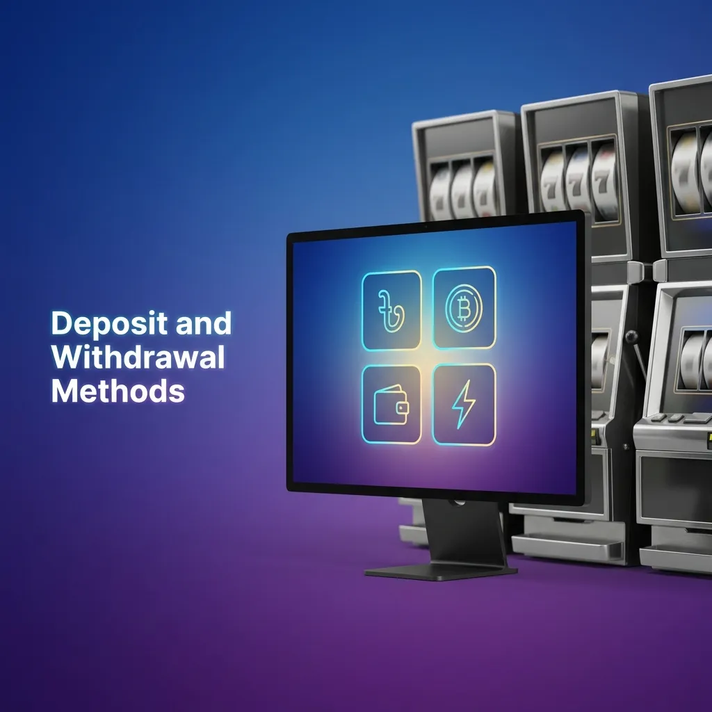 Multiple payment method icons including cards, mobile banking, e-wallets, and cryptocurrencies for deposits and withdrawals