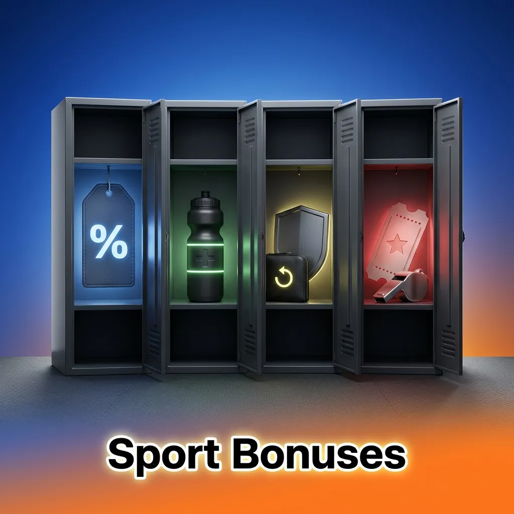 Sports betting bonuses including welcome offer, accumulator boost, live betting cashback, and cricket tournament bonus