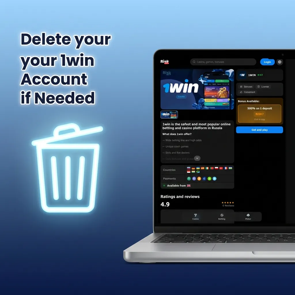 Steps to permanently delete your 1win gambling account through settings or customer support for self-exclusion.