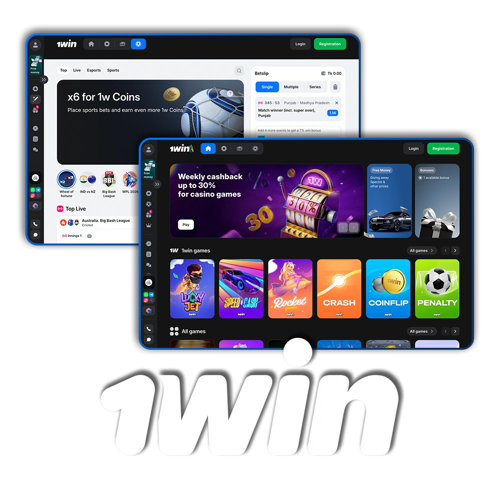 Enjoy your favorite slots and sports betting at 1win.