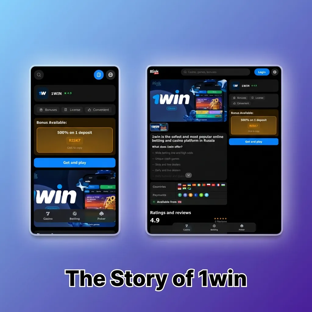 1win logo and company branding representing the online betting platform founded in 2016 with Curaçao license